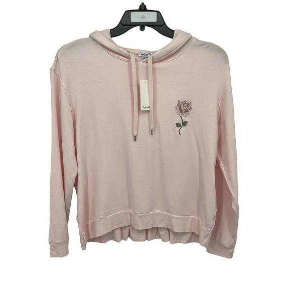 Splendid Gathered Back Hoodie Pajama Top In Ballerina Pink Size M - Picture 2 of 11